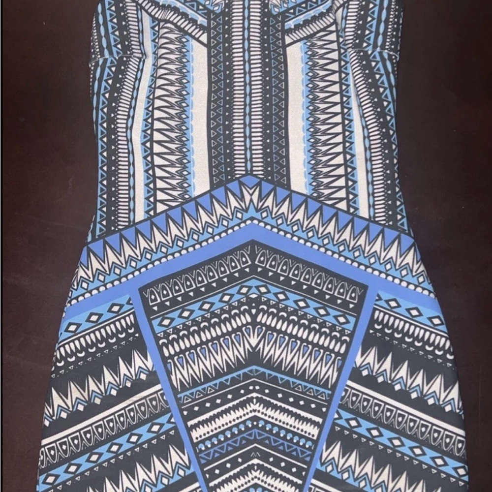 Forever 21 Blue Black Strapless Sheath Cocktail Dress